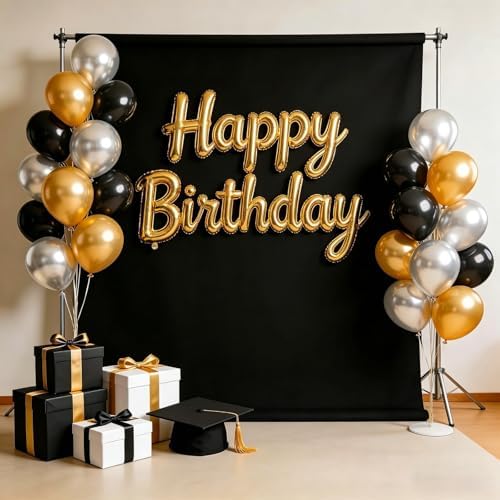 Aimosen 10x7 FT Black Backdrop Background for Photography, High Density Polyester Fabric Pure Black Photo Backdrop Curtain Screen Collapsible Seamless for Photoshoot Portraits Party Video Studio - Image 2