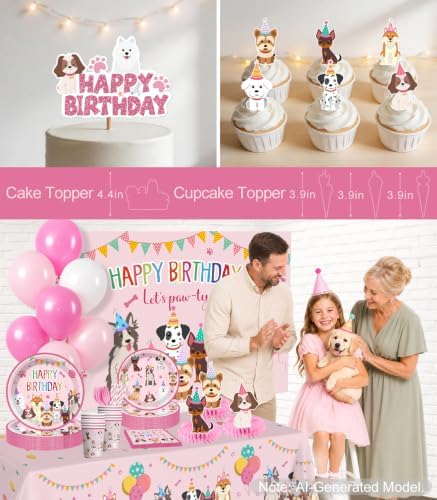 Cocomigo 230PCS Puppy Birthday Party Decorations Set Serves 25 - Image 6