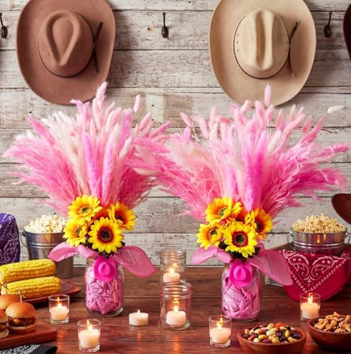 Wonderjune 135 Pcs Western Cowboy Table Centerpieces Party Decor, Pink - Image 3