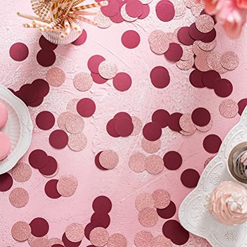 Rose Gold and Burgundy Confetti Table Decoration, 1.2'', 200pc - Image 3
