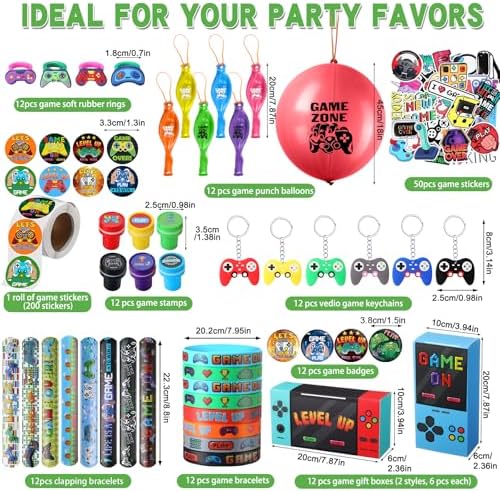 HyDren 147 Pcs 12 Sets Video Game Party Favors for Kids - Image 2