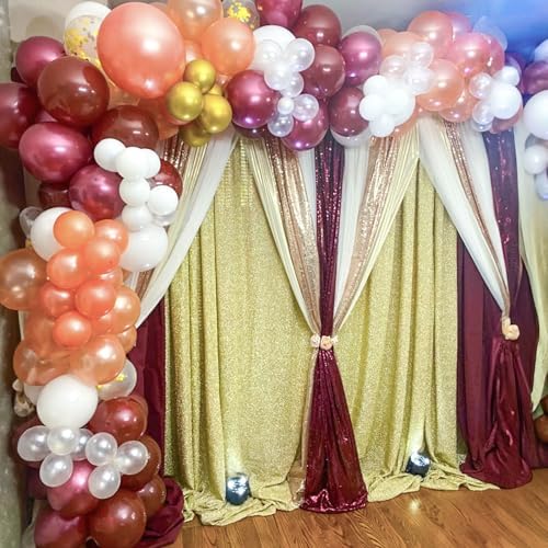 Burgundy Rose Gold 60 Packs 12 Inches Wine Red Latex Balloon - Image 5