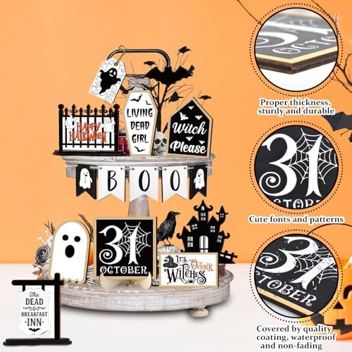 Quimoy 19 Pcs Halloween Tiered Tray Decor - Image 3
