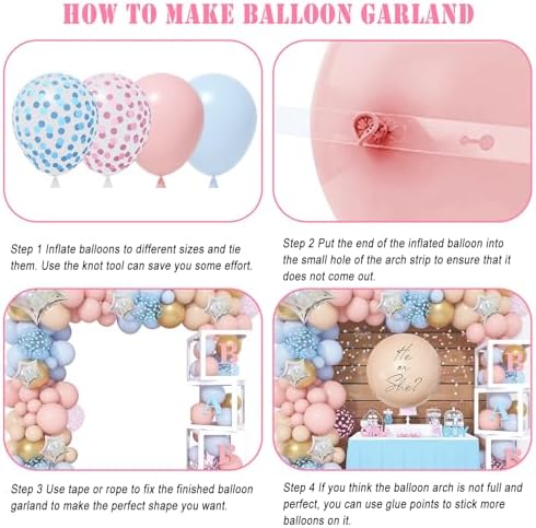 Amandir 164PCS Gender Reveal Balloon Boxes Decorations - Image 3