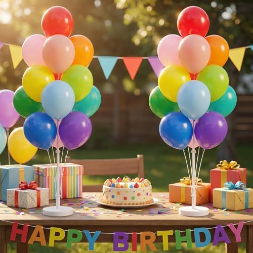 2Set Assorted Bright Balloon Column Stand Kit for Floor or Table Party Decor - Image 6