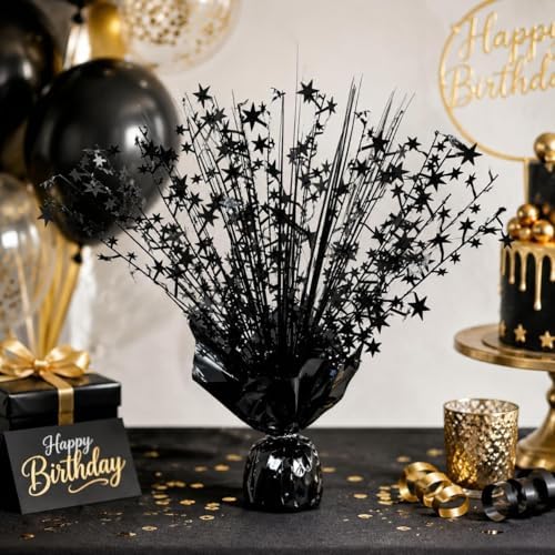 4 Pack Metallic Foil Spray Centerpiece Stars for Wedding, Birthday, Anniversary, Christmas Table Decor, Holiday Festival Baby Shower Graduation Mantle Party Decorations (Black) - Image 5