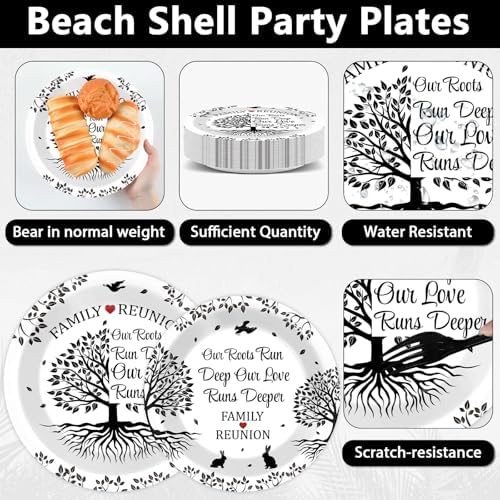 96Pcs Family Reunion Party Plates Napkins Family Tree Birthday Decorations - Image 3