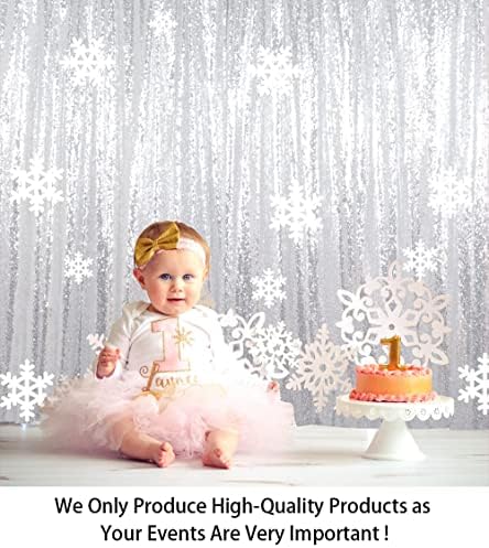 ShinyBeauty 6FTx8FT-Silver-Sequin Backdrop-Curtain-Sequin Photography Backdrop Shimmer Sequin Fabric for Event Decoration Party Photo Backdrop - Image 2