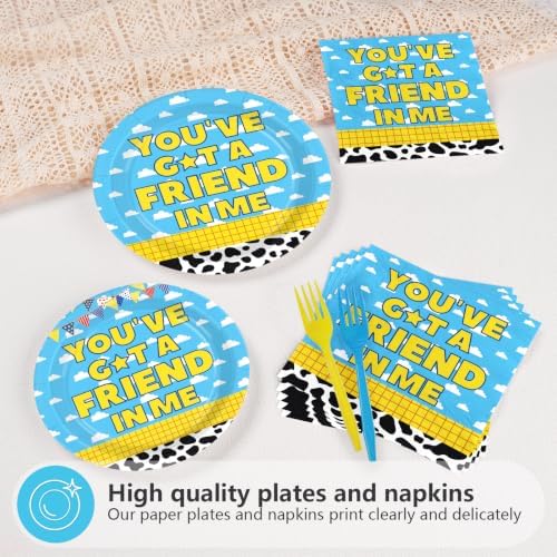 96Pcs Cartoon Story Birthday Party Decorations Serves 24 - Image 3
