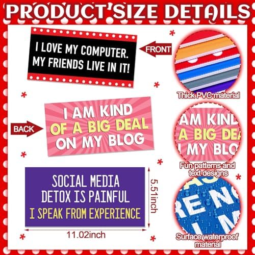 Beeveer 24 Designs Social Media Photo Booth Props, Double Sided PVC Signs - Image 3