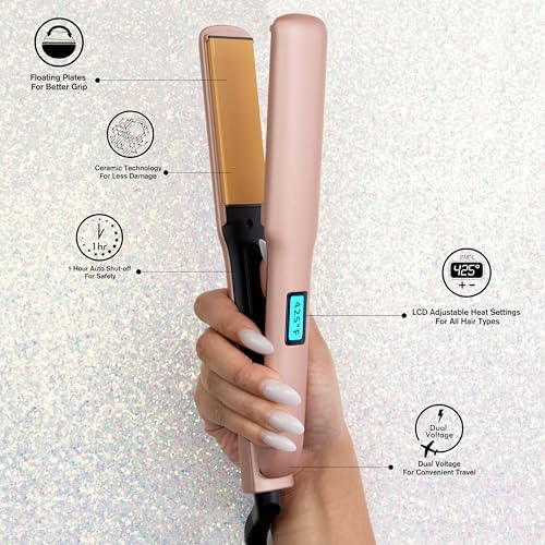 CHI Original Flat Iron Hair Straightener, 1.25", Prosecco Please - Image 6