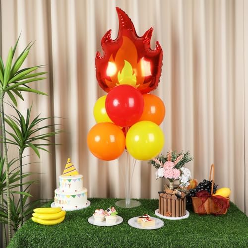 Naozinebi 4 Sets Fire Truck Birthday Party Balloons Stand Kit Party Decor - Image 4