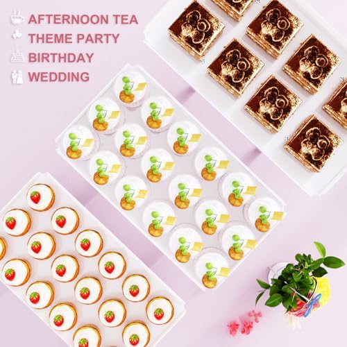 Bakzon 3 Pieces Cupcake Stand Holder, White Acrylic Dessert Table Display Set with Iron Support Legs for Birthday Candy Bar Décor Weddings, Parties Events - Image 4