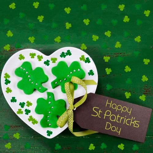 Shamrock Confetti St.Patrick's Day Lucky Clover Shamrock Shape Table Scatters Confetti for Irish Decorations St.Patrick's Day Party Sets - Image 6