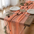 3Pcs Coral Peach Cheesecloth Table Runner 120 Inches for Party Home Decor by KEKETOARRANGE