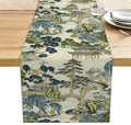 Chinoiserie Vintage Style Mountain Fall Table Runner, Japanese Table Runner by Unknown