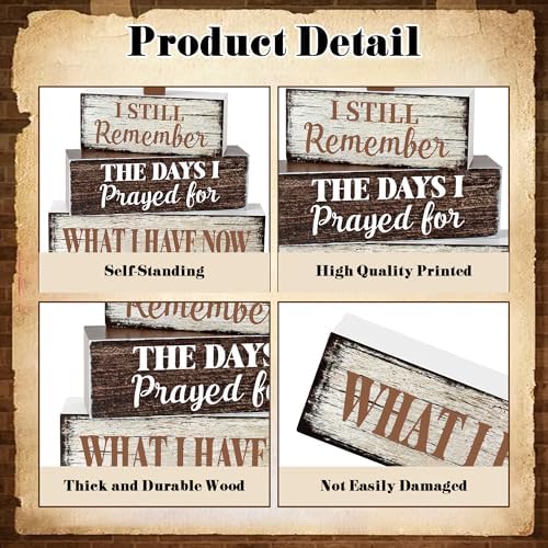 4 Pcs Bible Wooden Tiered Tray Decor, Christian Table Decorations Gifts - Image 4