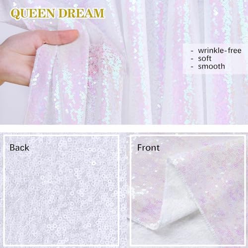 Backdrop Curtains Iridescent Sequin Fabric 3 Pieces 2ftx8ft Glitter Fabric - Image 6