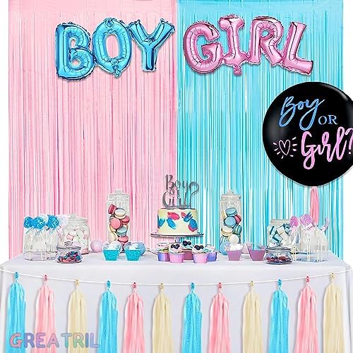 Pink and Blue Party Photo Backdrop - 3.2ft X 8.2ft - 2 Packs - Image 2