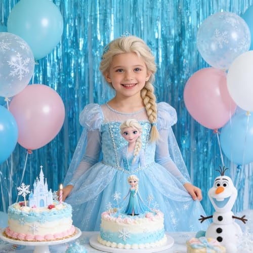 4 Pack Thickened Blue Metallic Foil Fringe Curtains Streamer Rip Resistant Shimmer Tinsel Photo Booth Backdrop for Birthday Wedding Christmas Bachelorette Party Decorations 3.28ft x 6.56ft - Image 4