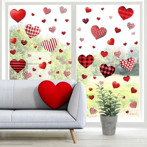Valentines Day Decorations Window Clings, 9 Sheets, Resuable - Image 3