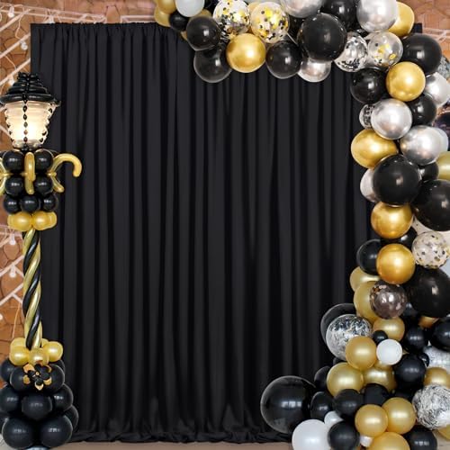 Black Backdrop Curtains 10ftx8ft Halloween Polyester Photo Drapes - Image 3