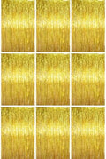 Voircoloria Gold Foil Fringe Backdrop Curtains, 3.3x6.6ft, 9pcs by Voircoloria