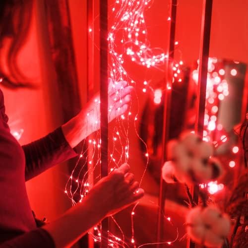 SmilingTown 15 Packs 20 Led Red Fairy Lights Battery Operated 6.6ft Silver String Lights Waterproof Firefly Starry Light for Bedroom Dorm DIY Table Centerpieces Halloween Christmas Party Decor - Image 2