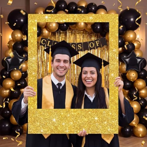 Beeveer 40 x 30 in Large Photo Booth Selfie Frame Props, Gold Vertical - Image 5