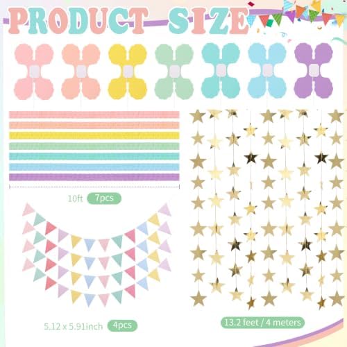 Frienda 15 Pcs Pastel Paper Chains Strips Set, Pastel Party Decorations - Image 2