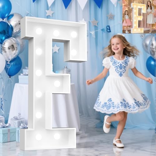 Pooqla 4 FT Marquee Letters, Light Up Letter F, Cool White and Warm White by Pooqla