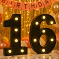 16th Birthday Decorations for Girls and Boys, Black Light-Up Number 16 Sign, Battery-Operated Illuminated Party Table Decoration Backdrop Wall Decor Sweet 16 Party Decorations ZJDZTK by ZJDZTK