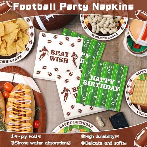 177PCS Football Birthday Party Decoration,Football Tableware Party Supplies - Image 4