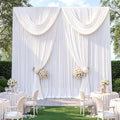 14ft x 10ft White Backdrop Curtains for Parties, Wrinkle Free 2 Panels Photo Backdrop Drapes Back Drop Cloth for Wedding Birthday Photography Background Decor by CO-AVE