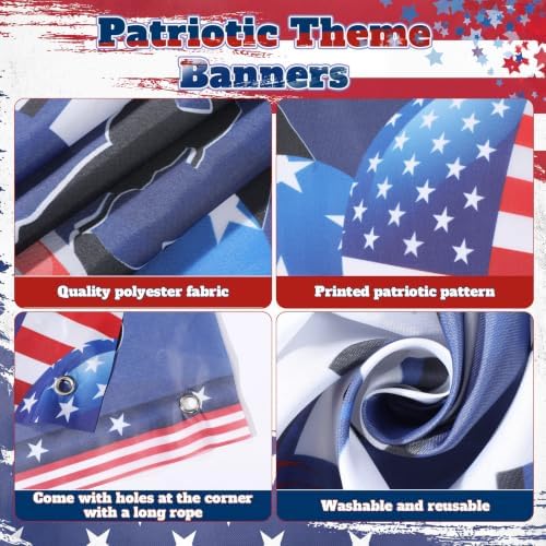 Peryiter Veterans Day Decorations Patriotic Military Door Banners - Image 3