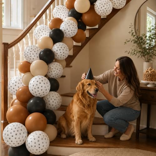 Dog Paw Print Balloons, Cute Puppy Pet Theme Birthday Latex Balloons for Boys Girls, Black White Dog Party Decorations Supplies for Kids Children Dogs Lover Farm Animal Theme Baby Shower Party Decor - Image 4