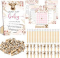 Patelai 321 Pcs Highland Cow Baby Shower Decoration Game Pink Boho Supplies by Patelai