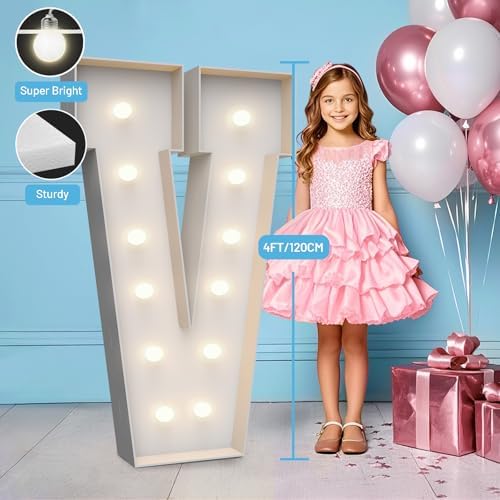4FT Light Up Marquee Letter V - Large Foam Board Mosaic Kit - Image 3