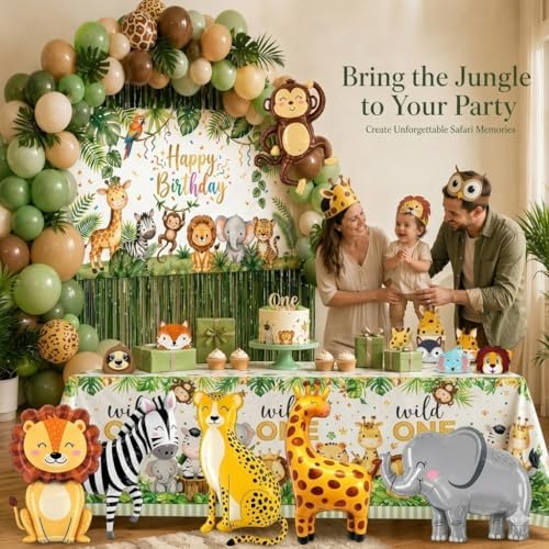 150Pcs Safari Birthday Decorations for Boys, Wild One Party Kit - Image 7