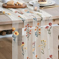 Artoid Mode Wildflower Milky White Embroidery Table Runner 120 Inch 10FT by ArtoidMode