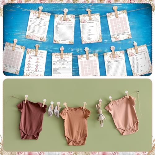 Patelai 321 Pcs Baby Shower Games Supplies, Boho Pumpkin - Image 6