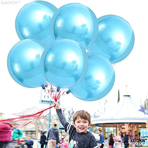 KatchOn Light Blue Foil Balloons - 22 Inch, Pack of 6, Water Decorations - Image 4