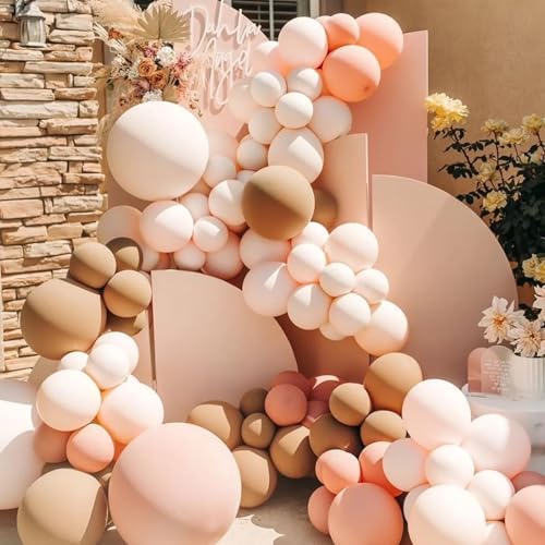 Voircoloria 105pcs Blush Party Latex Balloons, 12inch - Image 4