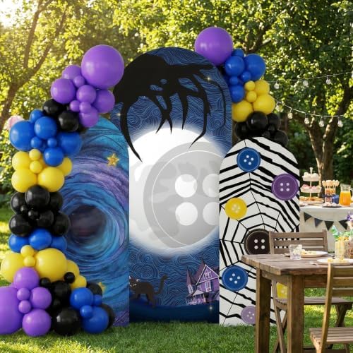 101P Starry Night Arch Backdrop Covers Balloon Garland for Halloween Decor - Image 7