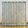 Silver Grey Tulle Backdrop Curtain with Lights String for Parites 10x8ft Sheer Backdrop Curtains for Birthday Party Bridal Shower Baby Shower Wedding Ceremony Prom Photo Booth Background Decorations by Suppromo