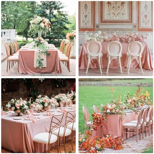 4 Pack Rectangle Tablecloth for 6 Foot Tables Washable Polyester Table Cover for Wedding Dining Table Parties Banquet（70x120 Dusty Rose） - Image 6