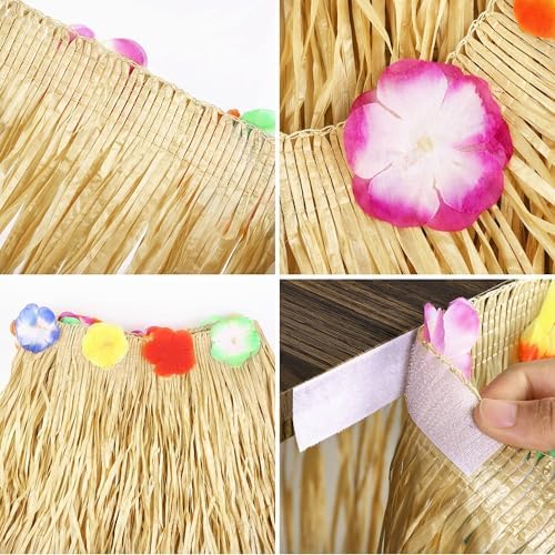 Fovths Luau Grass Table Skirt, Straw Yellow, 9 Feet x 29.5 Inch - Image 3
