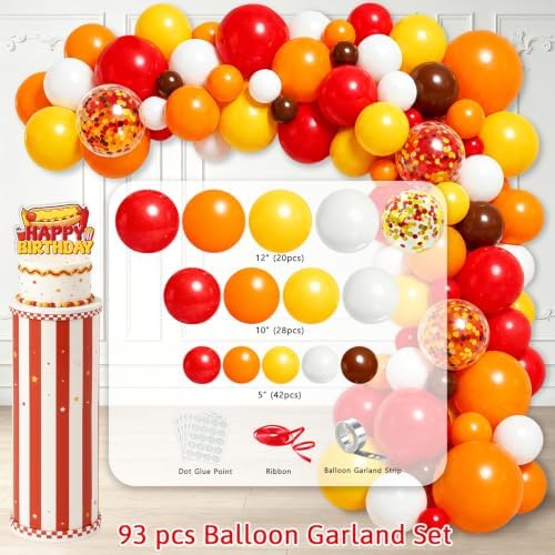 NeoRov 298 Pcs Hot Dog Party Decorations Tableware Balloon Arch Set - Image 5