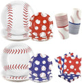 Kochorie 96 Pieces Baseball Party Supplies, Baseball Birthday Themed Decorations, Disposable Tableware Set Includes Paper Plates, Cups, Napkins Serves 24 Guests for Sports Game Day Party by Kochorie