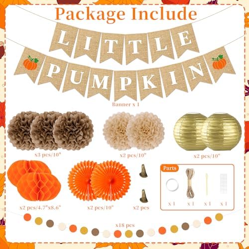 Kriyokiaa Little Pumpkin Fall Baby Shower Decorations, 14 Pcs - Image 3